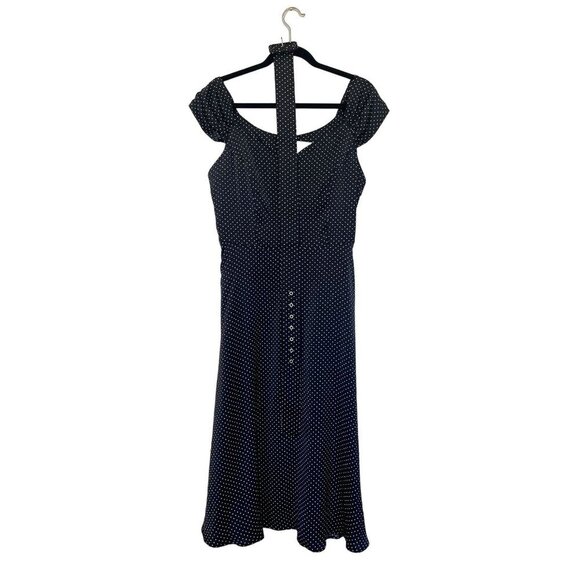 NWT Unique Vintage1950s Polka Dot Swing Dress L - Picture 12 of 15